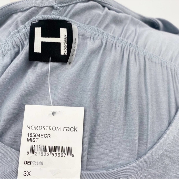 H by bordeaux light blue short sleeve top size 3x nwt Nordstrom rack - Picture 8 of 9